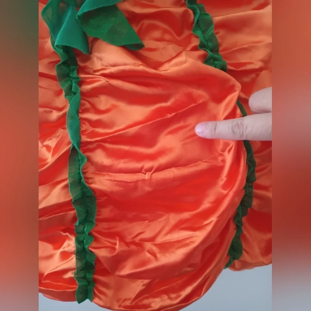 Halloween Pumpkin Witch Costume Orange Green and Black Dress with Mini H…